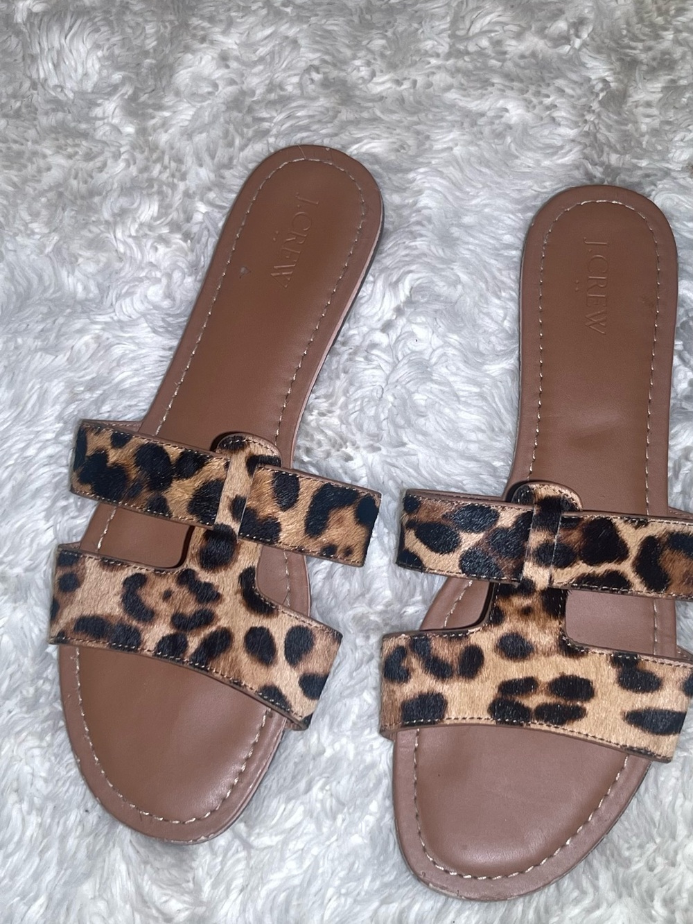J. Crew Leopard Print Slide Sandals - Brown size 10 - Picture 4 of 5